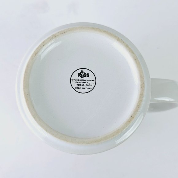 Vintage 90s Russ Rainbow Stripes Butterfly Cut-out Mug 10 oz - Picture 5 of 6